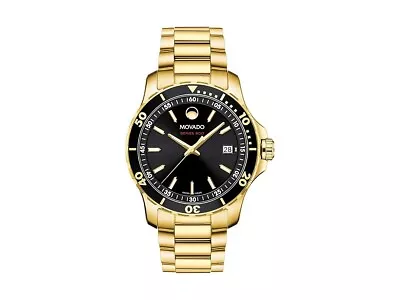 Movado 2600145 Series 800 40mm Gold PVD Black Dial Steel Swiss Quartz Mens Watch • $449