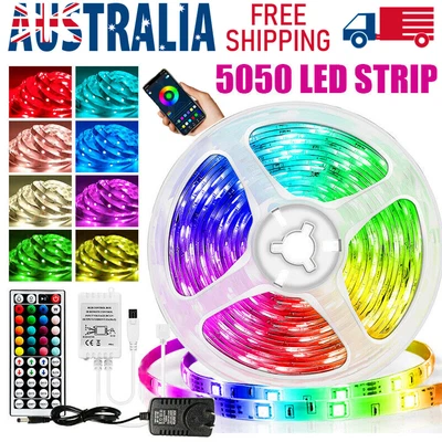 $15.59 • Buy 12V 5050 RGB LED Strip Lights Waterproof 44key Remote / BT Controller Adapter