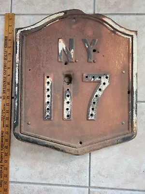 1943? New York Highway 117 Street Sign Interstate Vintage Marble Reflector NY • $500