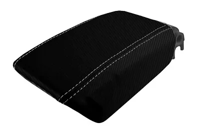 Fits 2005-2007 Volvo V70 S60 Carbon Fiber Console Lid Armrest Cover Gray Stitch • $27.99