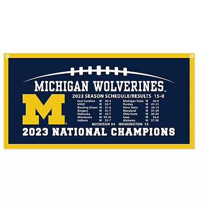 Michigan Wolverines NCAA 2023 National Championship Banner • $45.99