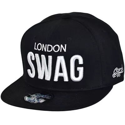 Snapback Caps London Swag - Black/White Embroidery Baseball Hip-Hop Adults Cap • £22.78