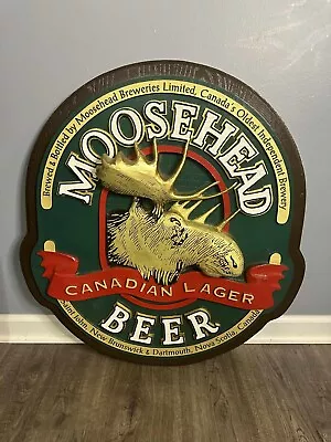 Moosehead Lager Beer Faux Wood Bar Sign 27 Wide X 30 Height • $110