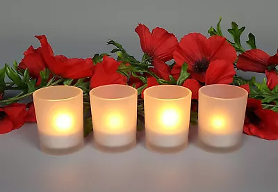 £7.96 • Buy Frosted Glass Votive Tea Light Holder Pack Of 4 MC1302