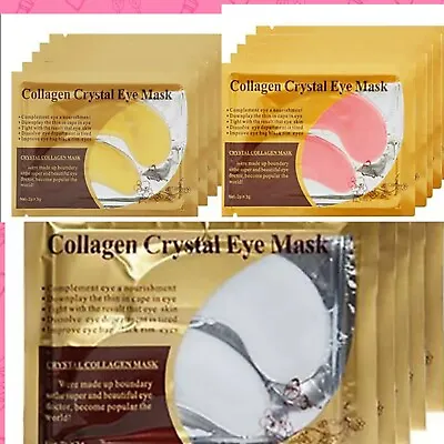 20 X Crystal Collagen 24k Gold Eye Gel Pad Mask Anti Aging Wrinkle + Free Gift • £1.99