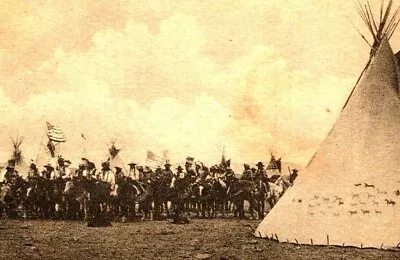 Blackfoot Indian Pow Wow Montana Tee Pee Kiser Photo 1921 RPO PM   - A26 • $17.10