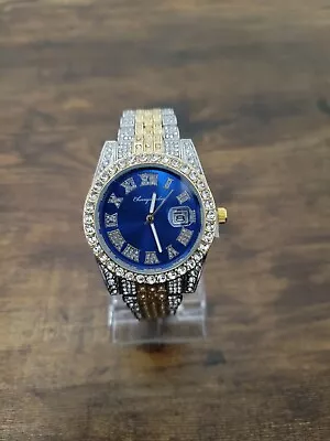 Men's Iced Bling Faux Diamond Luxury Watch • $19.99