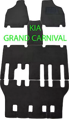 Suits Kia Grand Carnival Car Floor Mats 5pc Kit 2006 - 2014 (LWB) In Dark Grey • $199