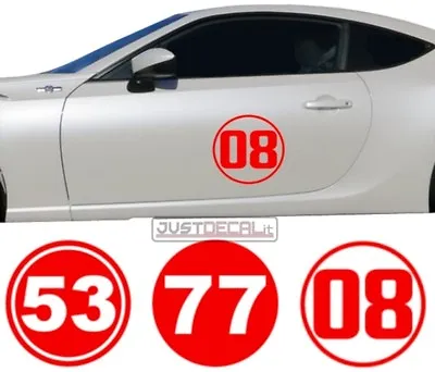 Race Rally Number # Circle Racing Sticker Decal Door Hood Window Truck 66 88 44 • $17.90