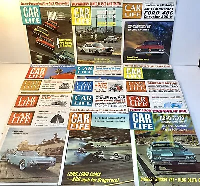 Lot 15 1961-1965 CAR LIFE Magazine Chevrolet Camaro Mustang GT-350 Surf Wagons • $149.95