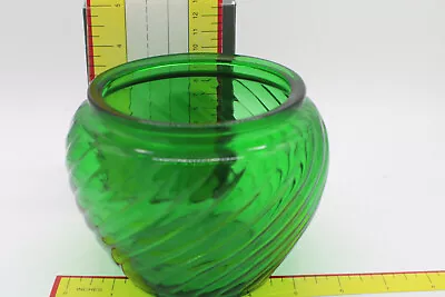 E. O. Brody Co Emerald Green Swirl Glass Vase Mid Century • $16.74