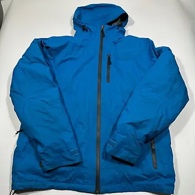 LL Bean Jacket Mens Size Medium Blue 3 In 1 Weather Challenger Hooded Primaloft  • $41.24