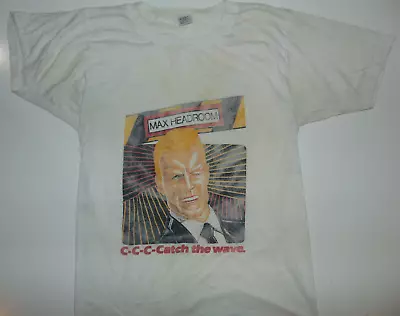 Vintage Max Headroom  Catch The Wave  Single Stitch T Shirt XL * PROMO * RARE • $124.75