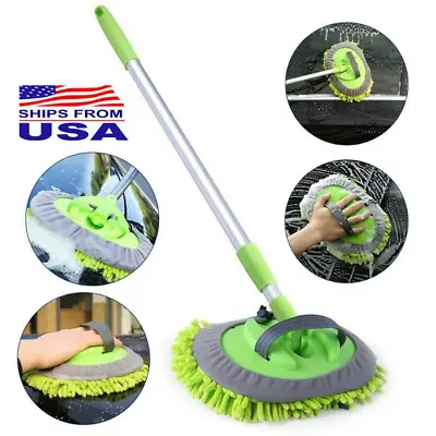 Adjustable Telescopic Car Wash Brush Kit Mop Long Handle Vehicle Cleaning Tool* • $13.39