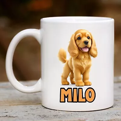 Personalised Pet Dog Mug - Cartoon Cocker Spaniel Ideal Gift Present • £8