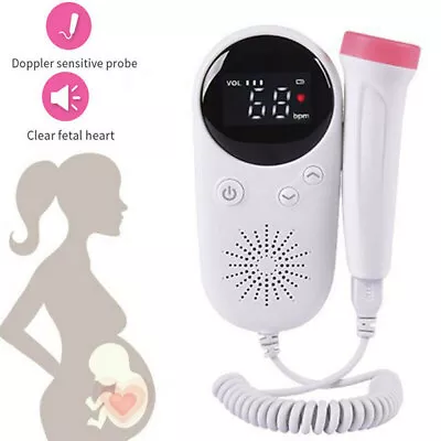 Baby Fetal Doppler Heart Beat Detector Rate Monitor Ultrasonic Probe Prenatal AU • $36.99