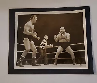 Vintage Mad Dog Vachon Vs. Jacques Rougeau Sr. 8x10 Black And White Photo. • $45