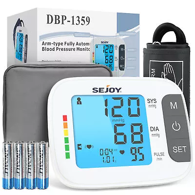 SEJOY Digital Blood Pressure Monitor LCD Display&Voice Upper Arm Cuff BP Machine • £16.99