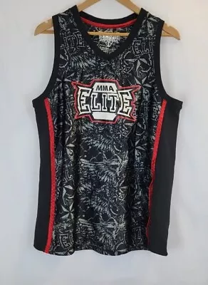 MMA Elite Jersey Sleeveless - Tank Top Black White Design Men's Size M • $18