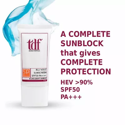 TDF Blu Voile Sunscreen SPF50 PA+++ 50G  ADVANCED BLUE LIGHT SHIELD Protection • $119.99