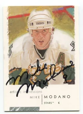 2002-03 Upper Deck Artistic Impressions Mike Modano Signed Card Hockey NHL #30 • $20