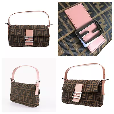 Stunnnig Fendi Mint Condition Vintage Zucca Pink Baguette • $795