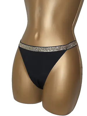 Black / Gold Metallic New Look Bikini Briefs Size 10 • £6.99