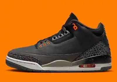 Nike Air Jordan Retro 3 Shoes Fear Pack Grey Orange OG CT8532-080 Mens Size • $148.77