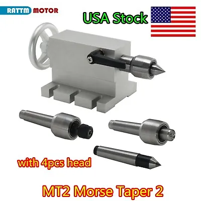  65mm Center Morse Taper 2 Live Center Movable MT2 Tailstock+4pcs Head For Lathe • $75