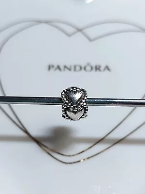 Genuine Pandora Silver 💕 Beaded 5 Hearts All Around Charm 925 ALE. • £10