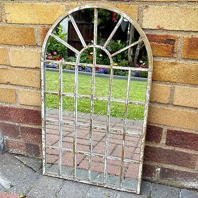 Metal Arched Wall Mirror Large Garden Antique Gothic Vintage Arched Window Door • £40