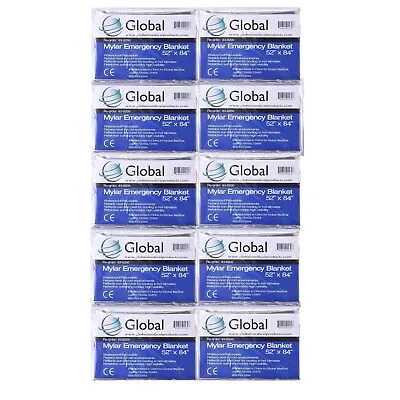 10 PACK • Super Large 82 X 54 Emergency Solar Mylar Blanket Survival Safety  • $10.75