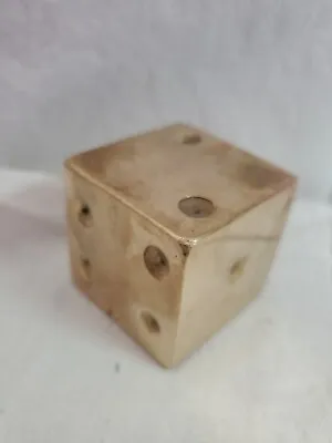 Vintage Large Solid Brass Dice Paperweight Cube Die DV • $25.99