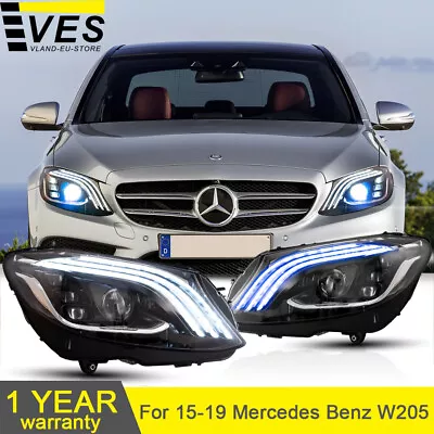 For 2015-2021 Mercedes Benz C-Class W205 Projector Full LED Headlights W/Startup • $659.99