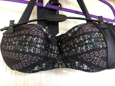 £34.88 • Buy Ted Baker New Black Union Jack Floral Halter Neck Bikini Top 32CD 1/8