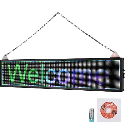 VEVOR 40  X 9  Full Color LED Scrolling Sign Display Board P6 Electronic Sign • $124.44