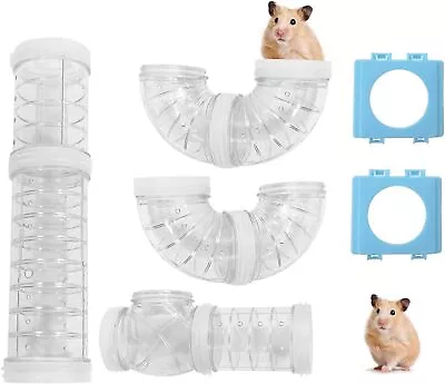 Hamster Tubes Kit - Transparent DIY Connection Tunnel Track Clear • £20.29
