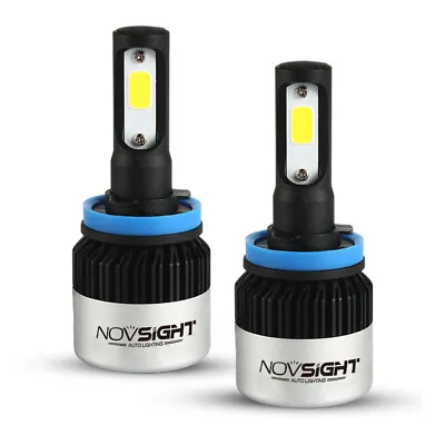 NOVSIGHT 2x H11 H8 H9 Led Headlight Bulbs Kit Replace Halogen 72W 9000LM White • $30.99