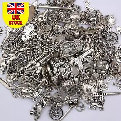 DIY Jewelry Craft Findings Wholesale 100g Antique Tibetan Silver Charms Pendants • £9.58