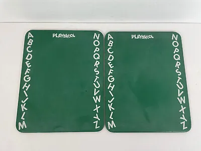 Vintage Playskool 8 X 10 Green Alphabet Chalkboard Green Lot Of 2 • $11.99
