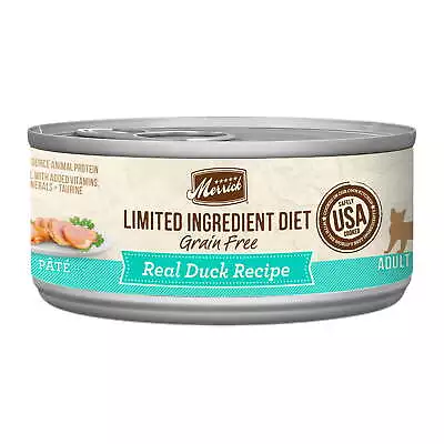 Merrick Limited Ingredient Real Duck Recipe Pate Wet Cat Food 5 Oz Can (24 Pack) • $93.65