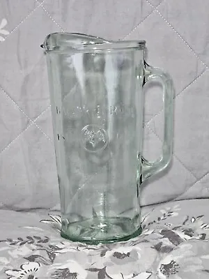 Vintage Bacardi Rum 1.5ltr Heavy Glass Jug Pitcher Bat Logo & Cocktail Recipes • £15