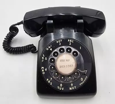 Vintage 1950's Western Electric/Bell System Black Rotary Dial Desk Telephone 500 • $24.99
