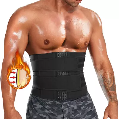 Men's Waist Trainer Workout Sweat Sauna Trimmer Neoprene Slimming Shaper Belt • $12.79