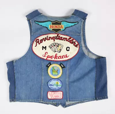 Vintage Roving Gamblers Motorcycle Club MC Patch Riding Vest Harley Davidson • $49.99