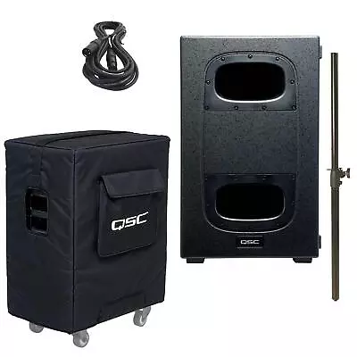 QSC KS212C Powered Dual 12  Cardioid Subwoofer With Cover And Pole • $1973.40