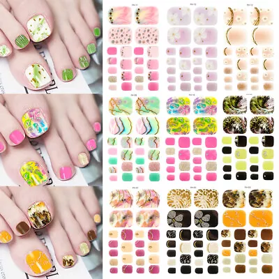 Toe Nail Stickers Full Cover Adhesive Stickers Manicure Decals Nail Art INS US • $1.75