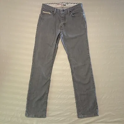 Vintage VANS Jeans Mens 28X30 Gray Slim Straight Button Fly Cotton Stretch • $23.95