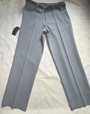 Farah ‘Boston’ Light Grey Mens Pleated Front Trousers With Belt 38” Waist 31”Leg • £7.50