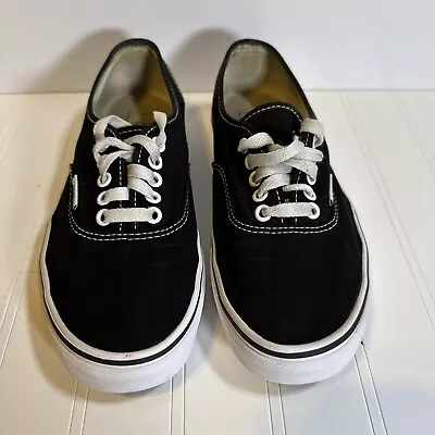 VANS Authentic Lo Pro Black White Skate Shoes Canvas Sneakers Womens 8/Mens 6.5 • $12